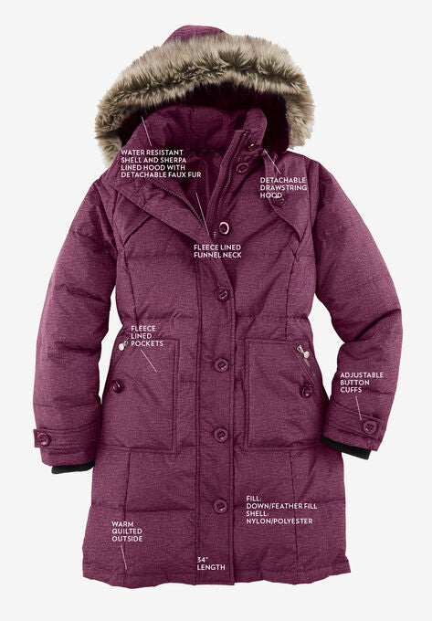 Heathered Down Puffer Coat, , alternate image number null
