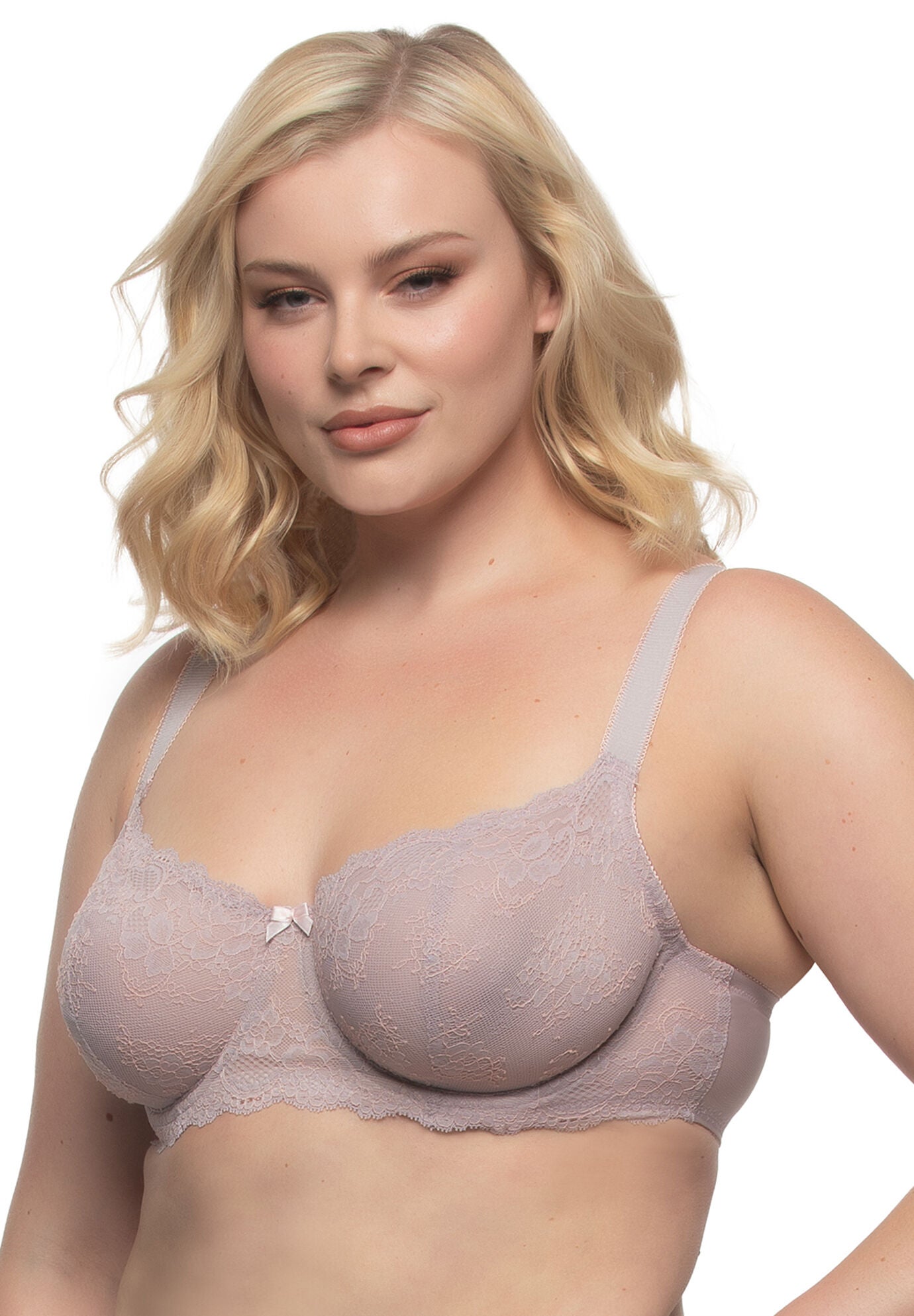 Lola Unlined Balconette Bra, GRAY W PINK GGP, alternate image number 2