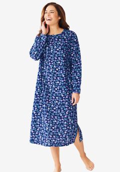 Long-Sleeve Henley Print Sleepshirt