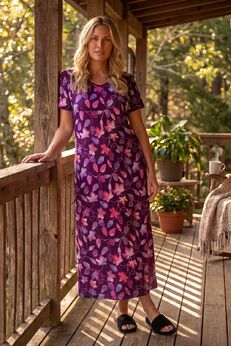 V-Neck Short Sleeve Maxi Lounger