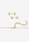 Yellow Gold-Plated Cross Pendant with Genuine Diamond Accent on 18" Chain, , on-hover image number null