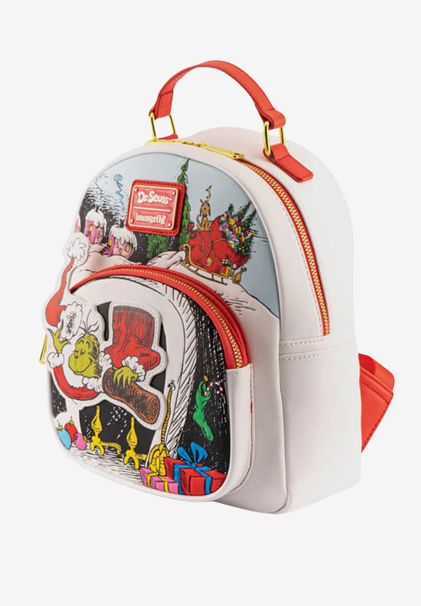 Loungefly x Dr. Seuss The Grinch Chimney Mini Backpack Christmas, WHITE, alternate image number 3