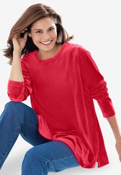 Plush Velour Tunic Sweatshirt
