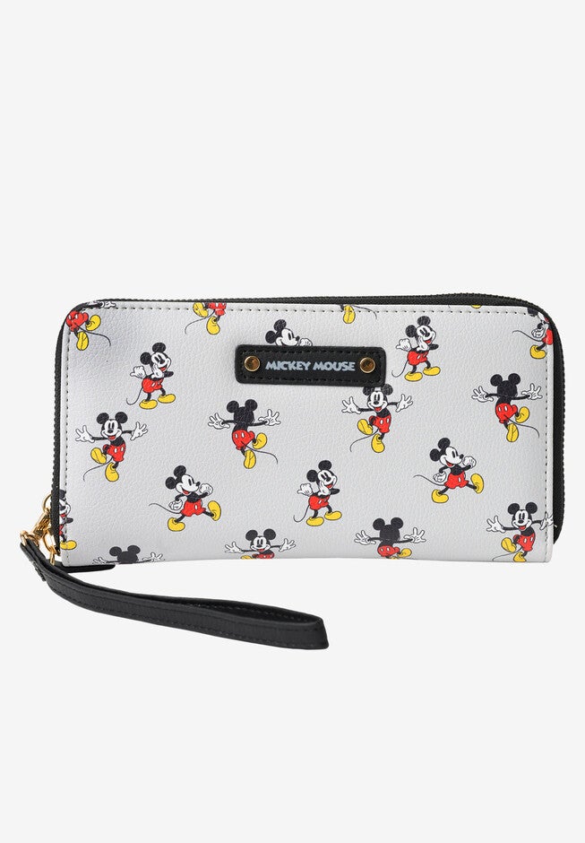 Mickey Mouse Zip Around Wallet Wristlet All-Over Print, MULTI, hi-res image number 0