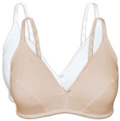 Bestform Cotton Wireless Bra with Lightly Lined Cups 2-Pack - 5006255