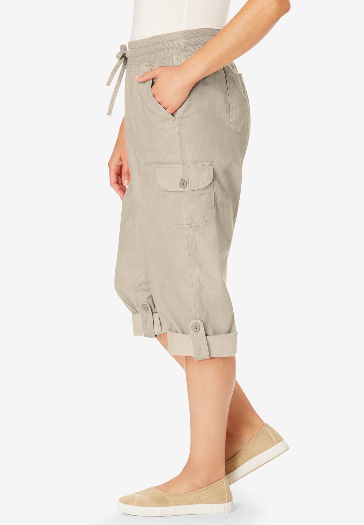 Woman within convertible cargo pants on sale