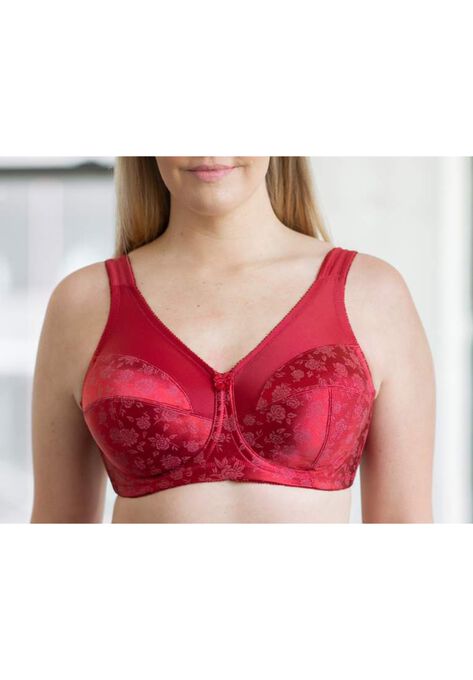 Full Figure Super Support Soft Cup Bra, RED, hi-res image number null