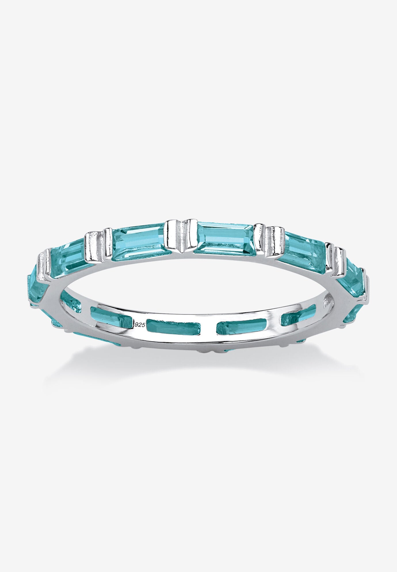 Sterling Silver Simulated Birthstone Eternity Ring, DECEMBER, hi-res image number 0