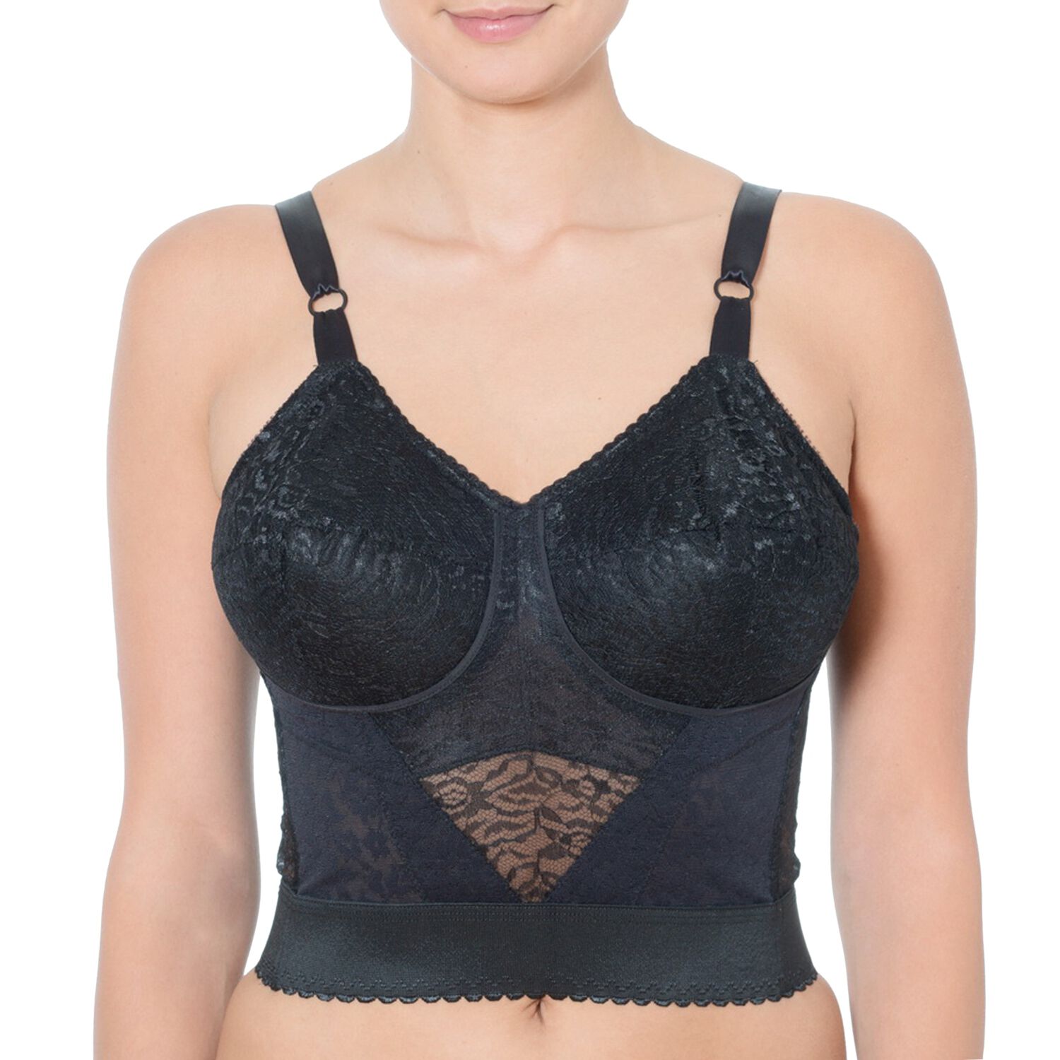 Long Line Firm Shaping Expandable Cup Bra 2202, BLACK, hi-res image number 0