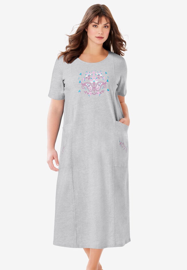 Sleep Shirt Tee, HEATHER GREY PAISLEY, hi-res image number null