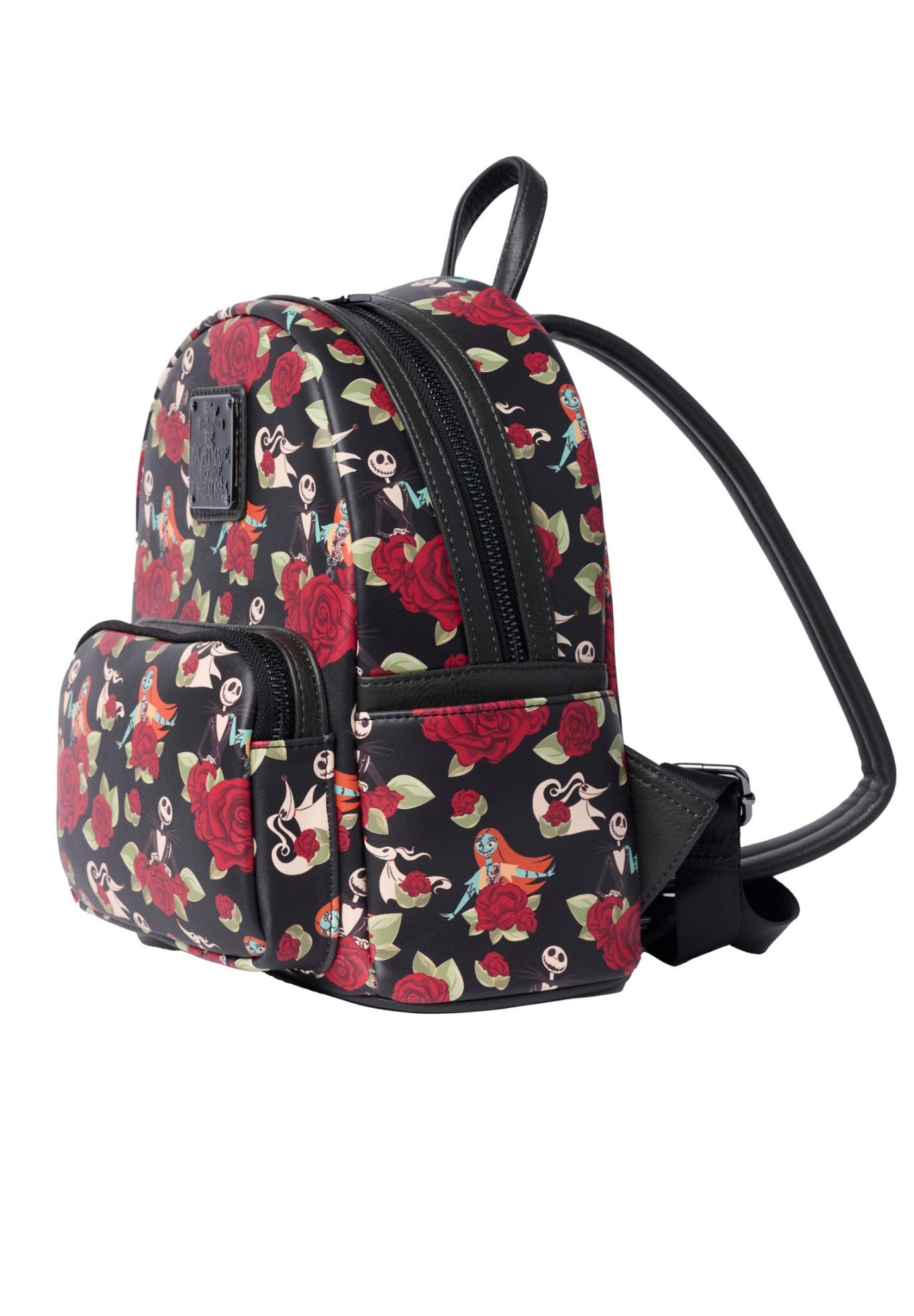 Loungefly x The Nightmare Before Christmas Jack Skellington Floral Mini Backpack, BLACK, alternate image number 3