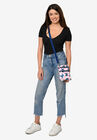 Stitch Passport Bag Travel Crossbody Purse Pink White, , alternate image number null