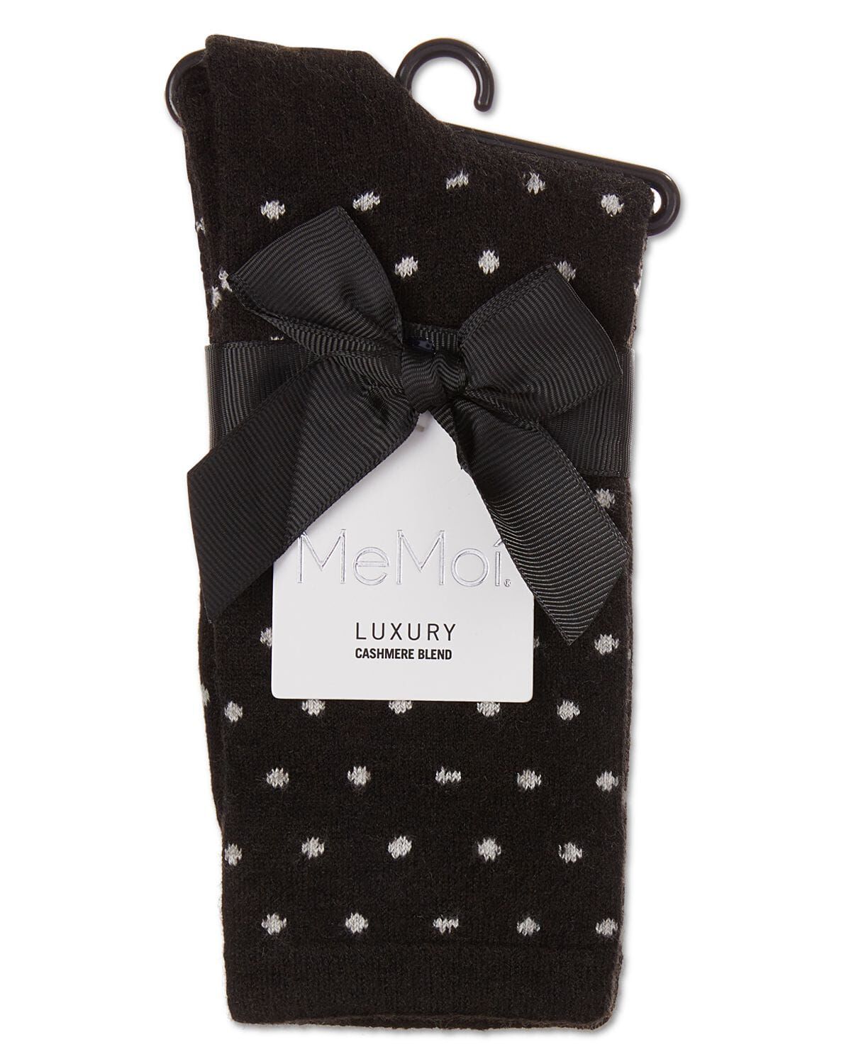 Women's Mini Dot Cashmere-Blend Crew Socks, BLACK, alternate image number 3