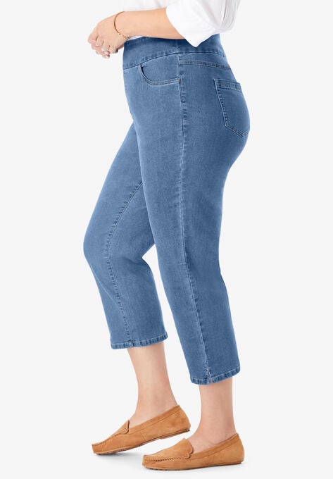 Pull-On Denim Capri, , alternate image number null