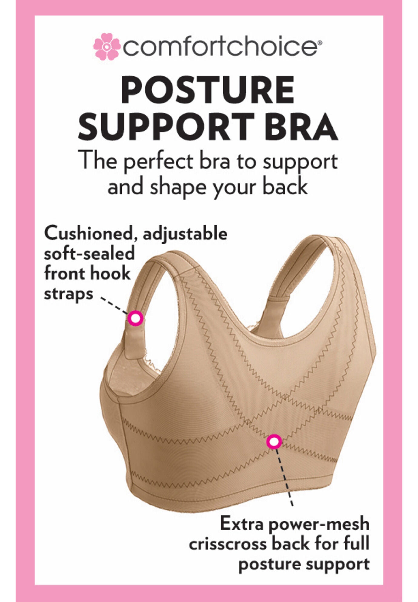 Front-Close Wireless Posture Bra, , alternate image number 6