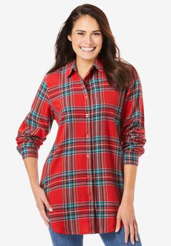 Plaid Double-Brushed Cotton Flannel Shirt