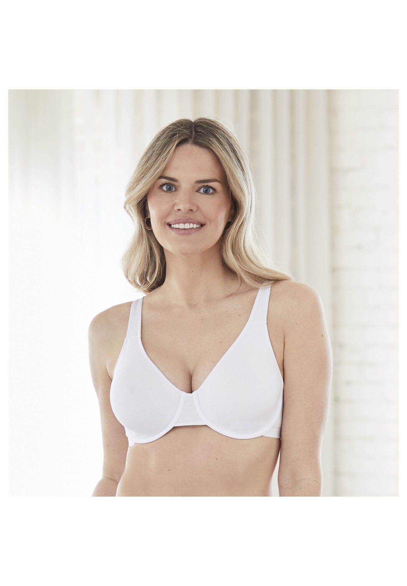 Bestform 5000100 Everyday Unlined Cotton Stretch T-Shirt Bra With Underwire Support, WHITE, hi-res image number 0