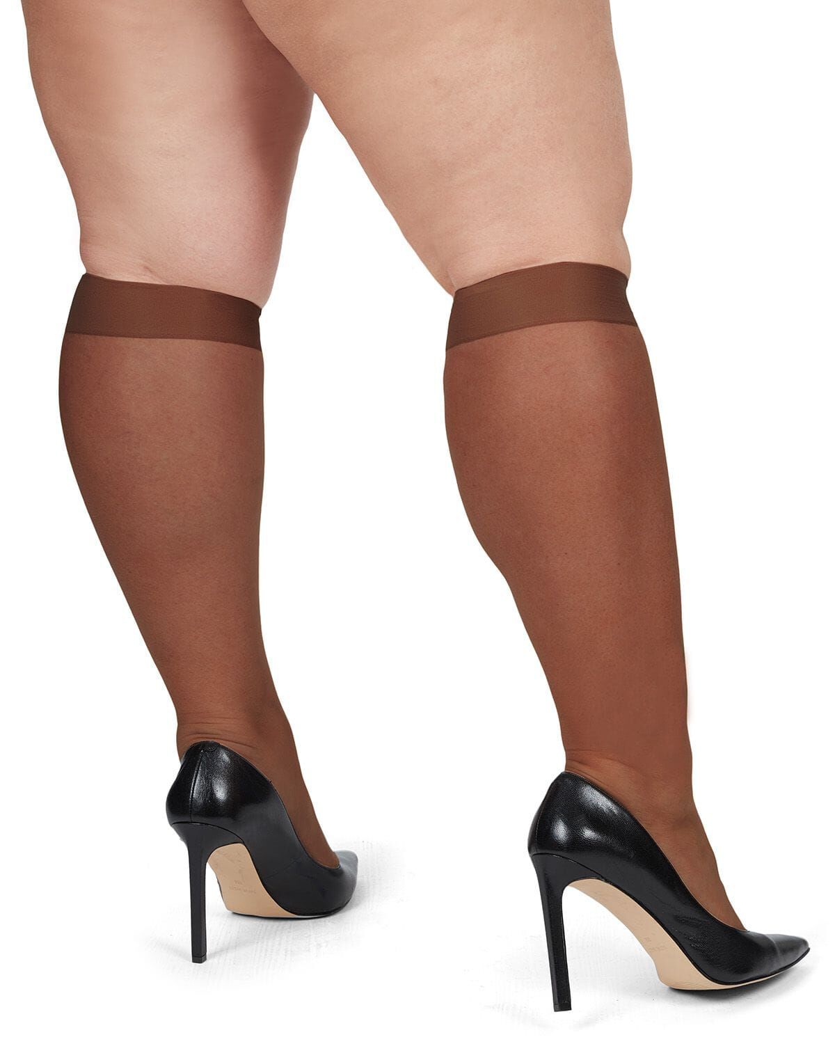 Women's 2 Pair Pack Energizing Curvy Knee Highs, FRENCH COFFEE, alternate image number 2