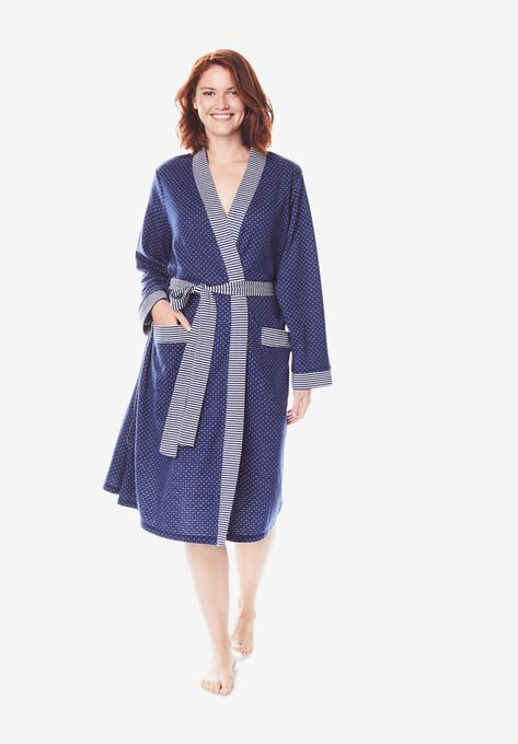 Heathered Knit Robe , EVENING BLUE, hi-res image number null