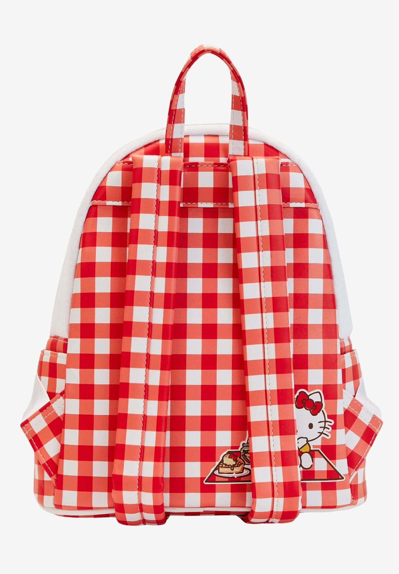 Loungefly x Sanrio Hello Kitty Mini Backpack Handbag Gingham White Red, WHITE, on-hover image number 1