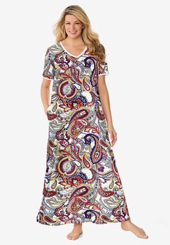 V-Neck Short Sleeve Maxi T-Shirt Lounger