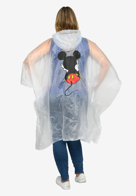 Adult Mickey Mouse Waterproof Rain Poncho Front & Back Print, , alternate image number null