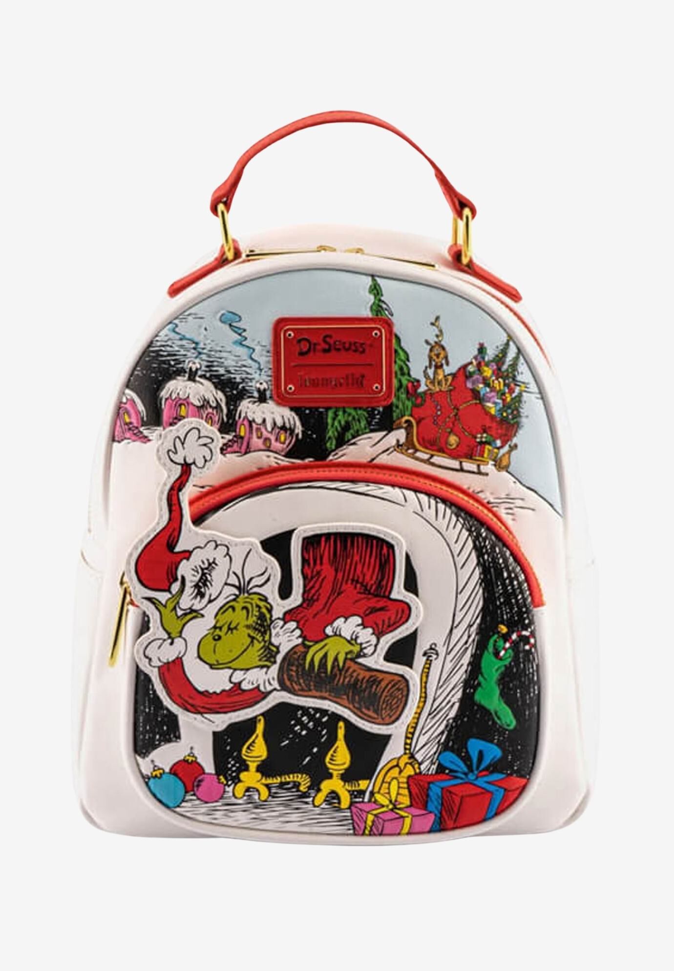 Loungefly x Dr. Seuss The Grinch Chimney Mini Backpack Christmas, WHITE, hi-res image number 0