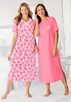 2-Pack Long Henley Sleepshirt