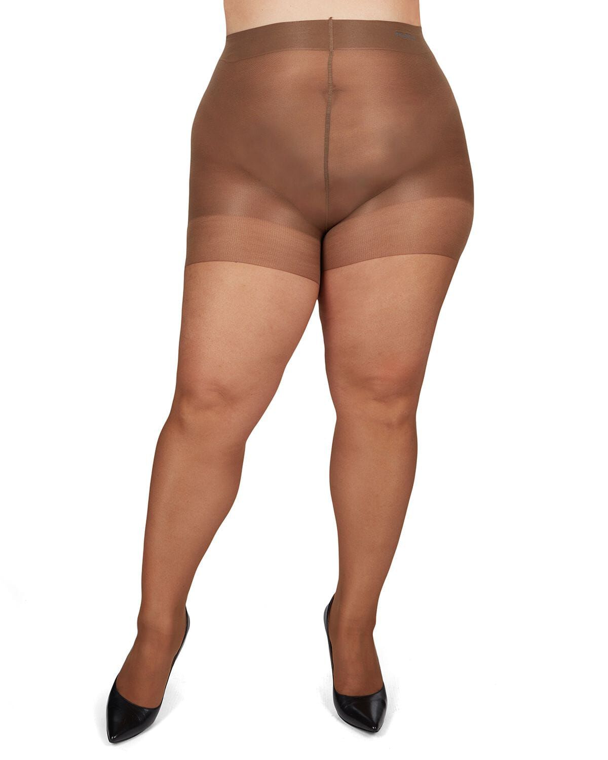 Plus Size Curvy Silky Sheer Control Top Pantyhose, UTOPIA, alternate image number 1