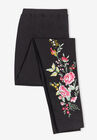 Stretch Cotton Embroidered Legging, , alternate image number null