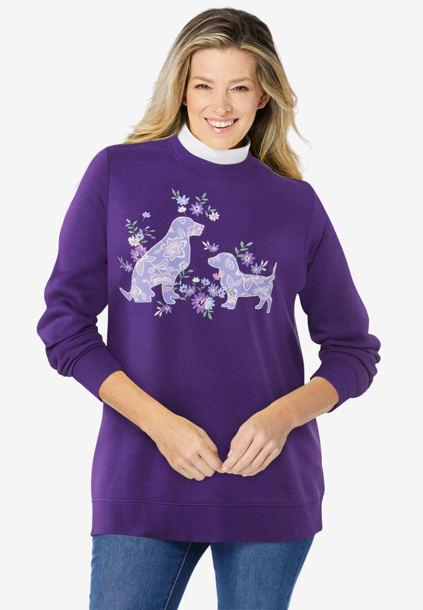 Layered Look Sweatshirt Catherines