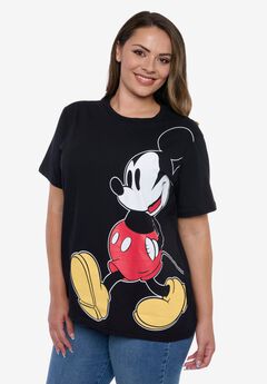 Womens Disney Mickey Mouse T-Shirt Black Short Sleeve