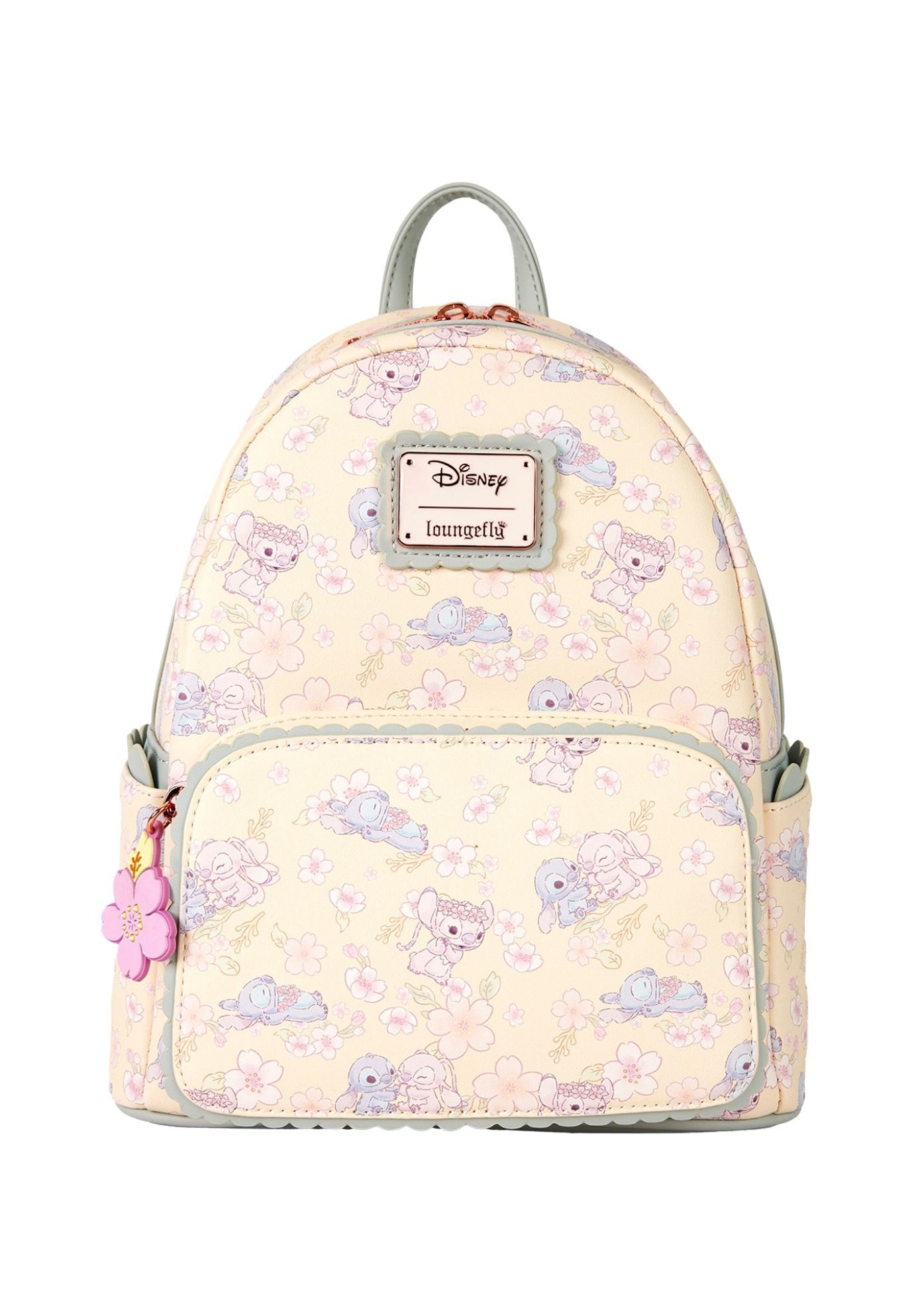 angel mini backpack Loungefly X Disney Stitch Angel Mini Backpack Cherry Blossom All Over Print