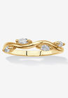 18K Yellow Gold Plated Cubic Zirconia Stackable Vine Ring, CUBIC ZIRCONIA, hi-res image number null