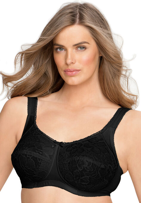 Wireless allover lace bra, BLACK, hi-res image number null