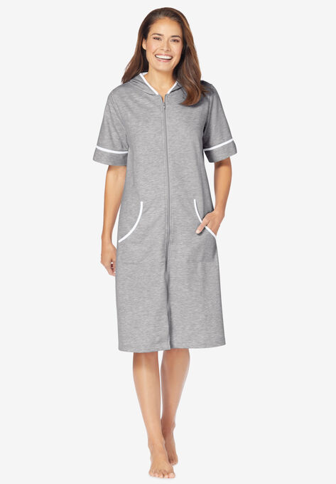Short French Terry Robe, HEATHER GREY, hi-res image number null