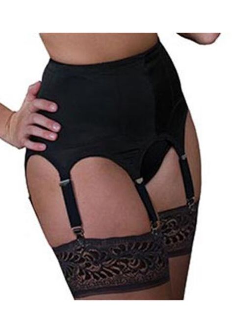 6-Strap Garter Belt, BLACK, hi-res image number null