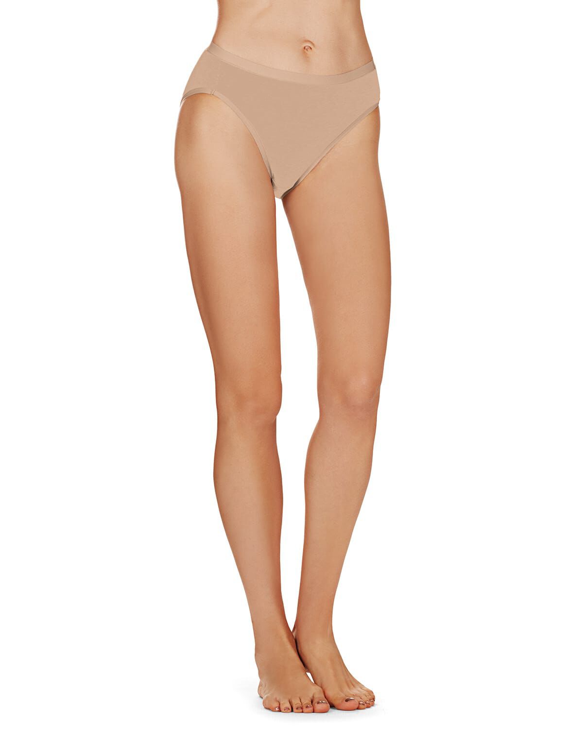 Ladies Combed Cotton Basic Brief Underwear 3-Pack, NUDE, alternate image number 1