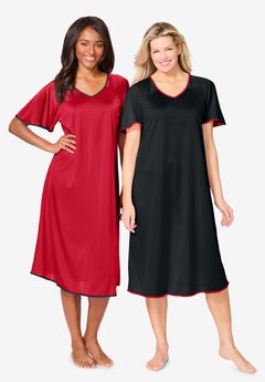 2-Pack Short Silky Gown