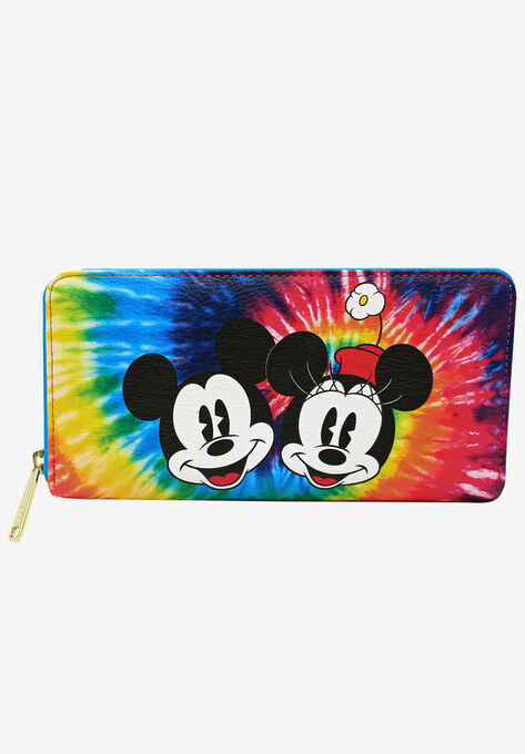 Disney x Loungefly Mickey & Minnie Mouse Tie-Dye Women's Zipper Wallet, MULTI, hi-res image number null