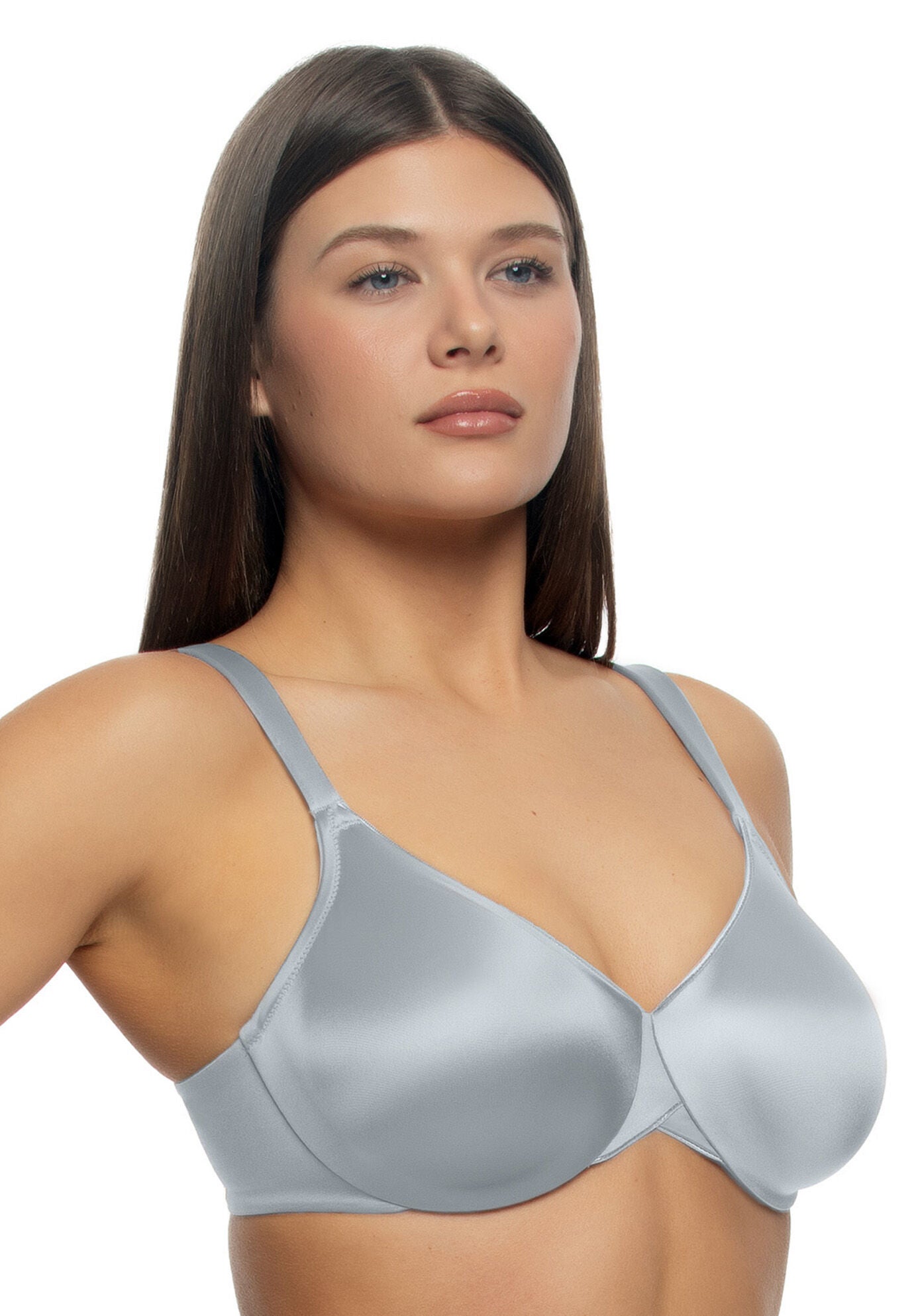 Stellar Smooth Satin Unlined Underwire Bra, SKYWAY, alternate image number 2