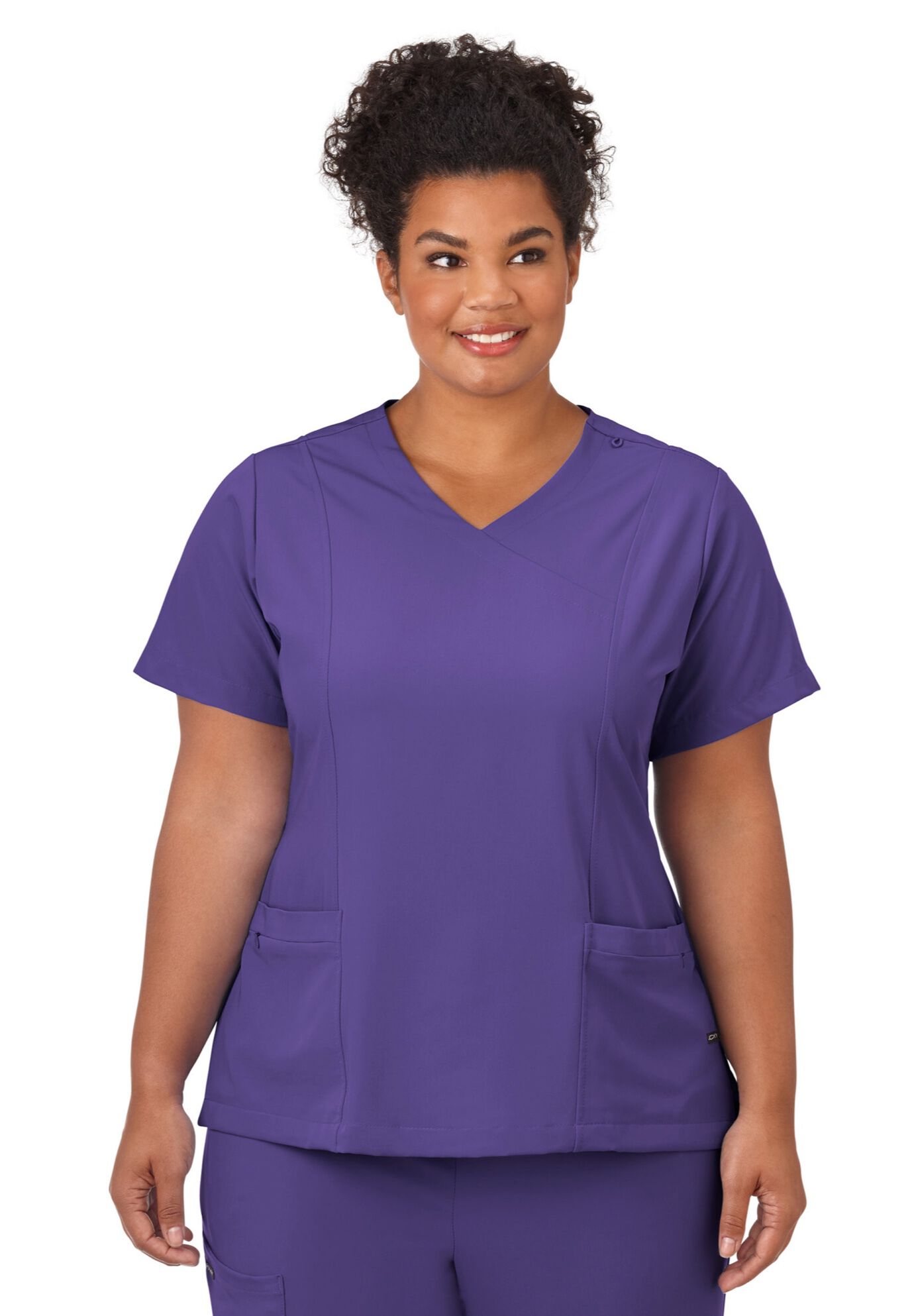 Jockey Scrubs Women&#39;s Mock Wrap Top, PURPLE, hi-res image number 0