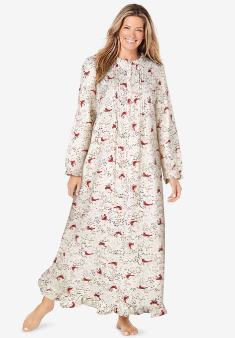 Long Flannel Nightgown , CLASSIC RED CARDINALS, hi-res image number null