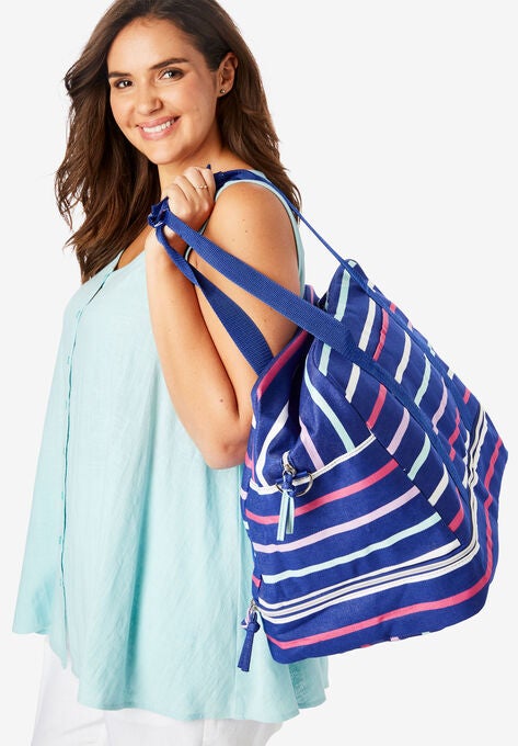 Weekender Bag, INDIGO MULTI STRIPE, hi-res image number null