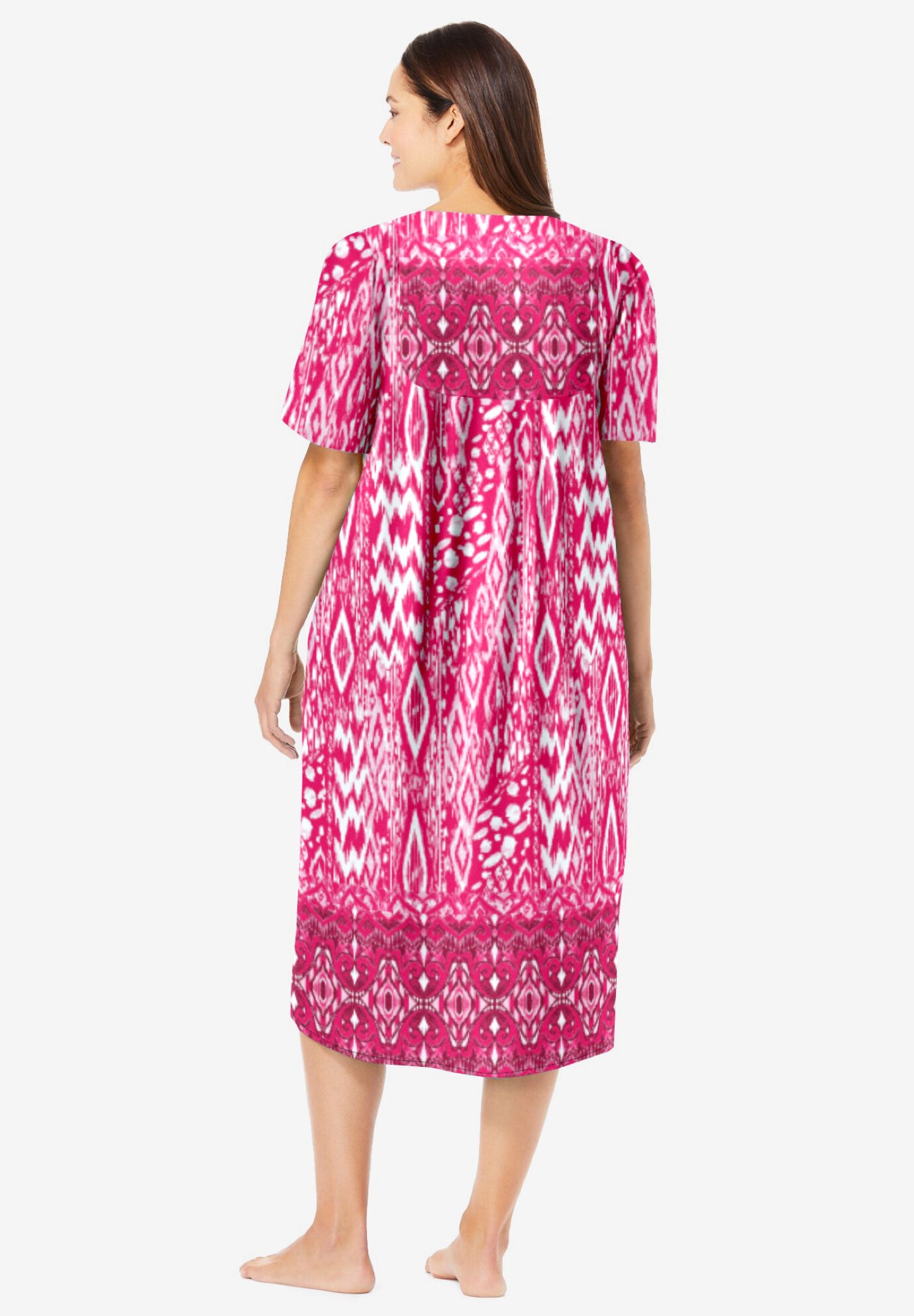Mixed Print Short Lounger, PINK BURST IKAT, on-hover image number 1