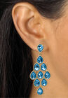 Gold Tone Pear Cut Simulated Birthstone Earrings, , alternate image number null