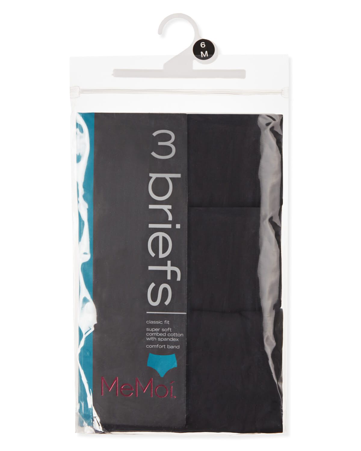 Ladies Combed Cotton Basic Brief Underwear 3-Pack, BLACK, alternate image number 4