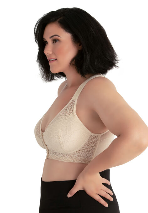 The Nora - Shimmer Back Lace Front Closure Bra, , alternate image number null