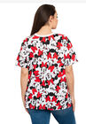 Disney Women's Minnie Mouse Faces Red Bows All-Over Print T-Shirt White, , on-hover image number 1