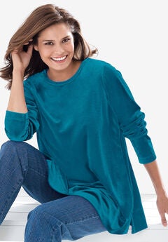 Plush Velour Tunic Sweatshirt